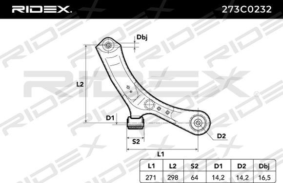 RIDEX 273C0232 - Yolun idarəedici qolu furqanavto.az