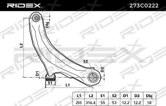 RIDEX 273C0222 - Yolun idarəedici qolu furqanavto.az