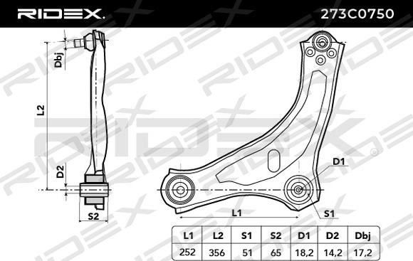 RIDEX 273C0750 - Yolun idarəedici qolu furqanavto.az