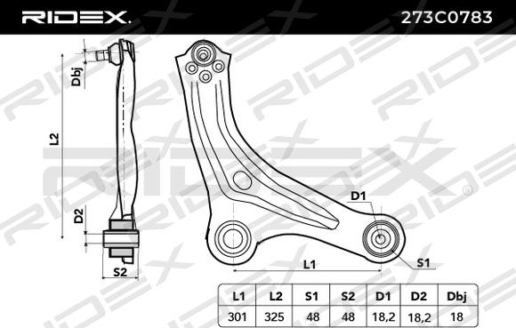 RIDEX 273C0783 - Yolun idarəedici qolu furqanavto.az