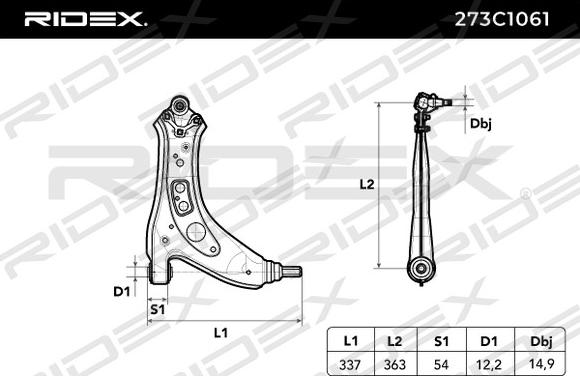 RIDEX 273C1061 - Yolun idarəedici qolu furqanavto.az