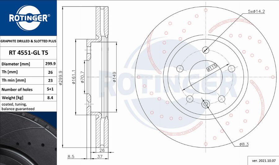 Rotinger RT 4551-GL T5 - Əyləc Diski furqanavto.az