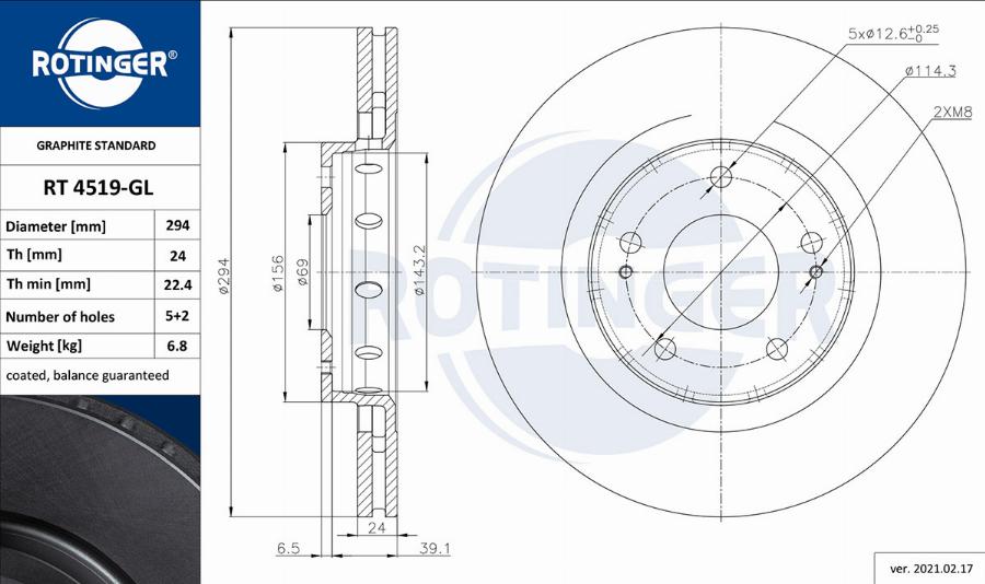 Rotinger RT 4519-GL - Əyləc Diski furqanavto.az