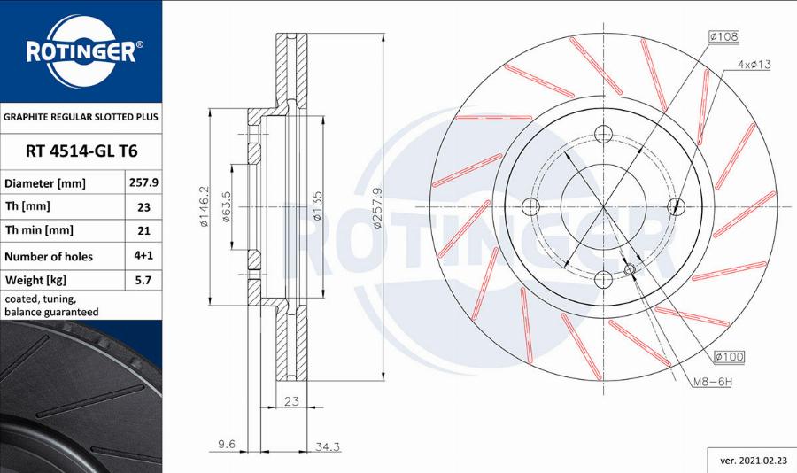 Rotinger RT 4514-GL T6 - Əyləc Diski furqanavto.az