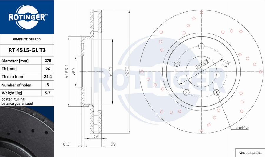 Rotinger RT 4515-GL T3 - Əyləc Diski furqanavto.az