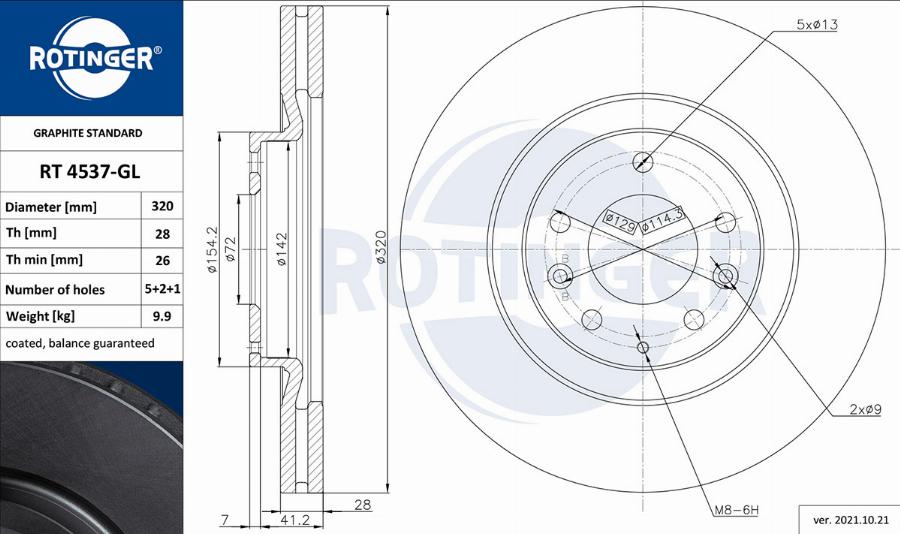 Rotinger RT 4537-GL - Əyləc Diski furqanavto.az