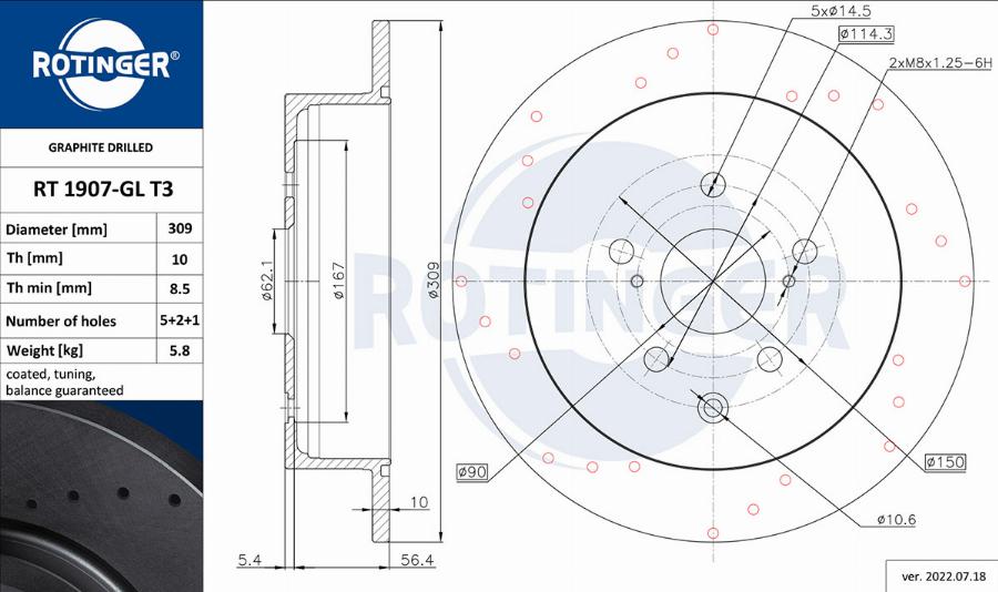 Rotinger RT 1907-GL T3 - Əyləc Diski furqanavto.az