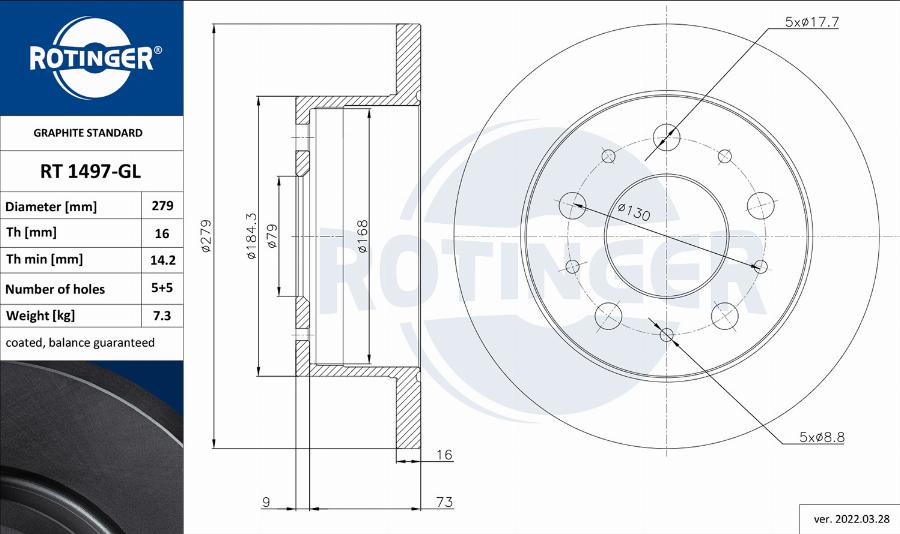 Rotinger RT 1497-GL - Əyləc Diski furqanavto.az