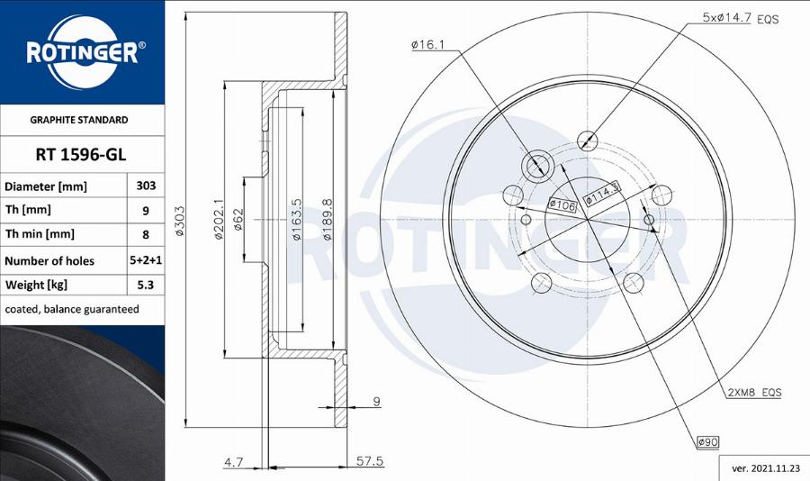 Rotinger RT 1596-GL - Əyləc Diski furqanavto.az