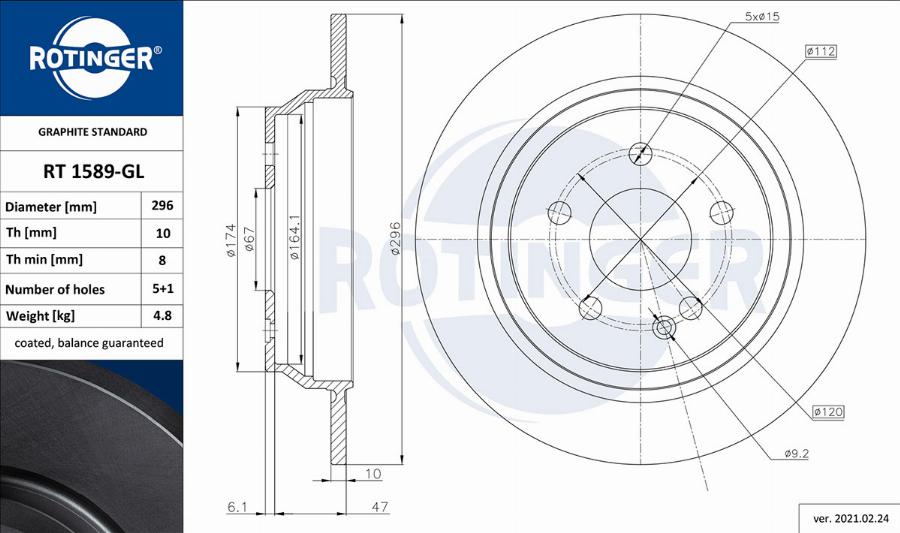 Rotinger RT 1589-GL - Əyləc Diski furqanavto.az