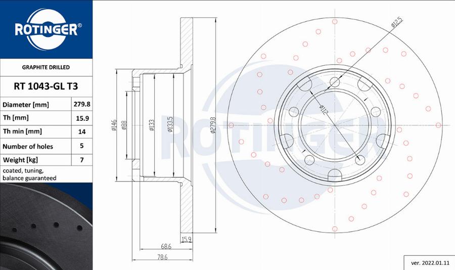 Rotinger RT 1043-GL T3 - Əyləc Diski furqanavto.az