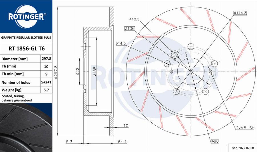 Rotinger RT 1856-GL T6 - Əyləc Diski furqanavto.az