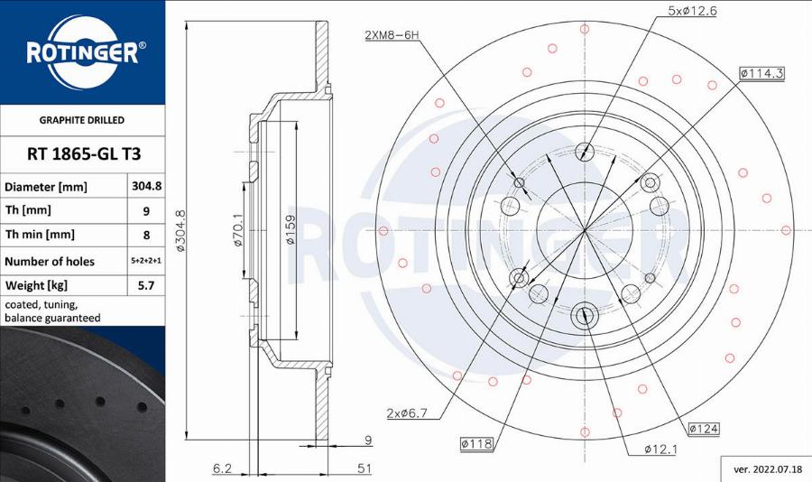 Rotinger RT 1865-GL T3 - Əyləc Diski furqanavto.az