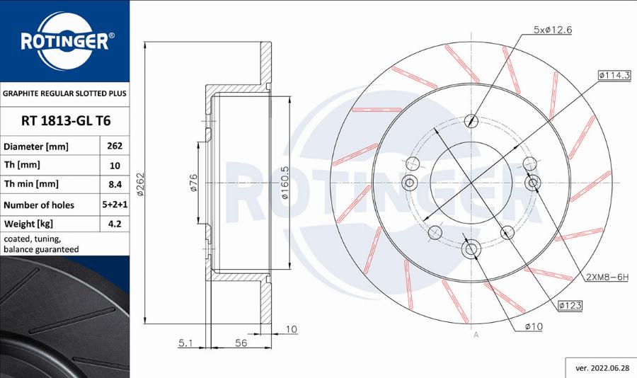 Rotinger RT 1813-GL T6 - Əyləc Diski furqanavto.az