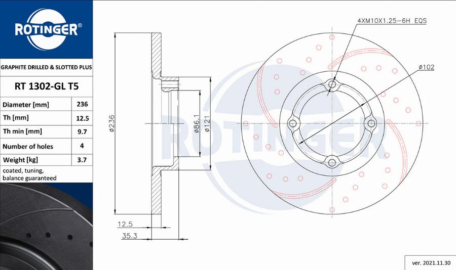 Rotinger RT 1302-GL T5 - Əyləc Diski furqanavto.az