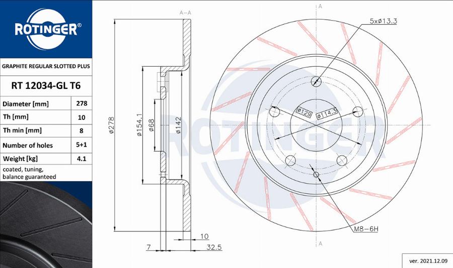 Rotinger RT 12034-GL T6 - Əyləc Diski furqanavto.az