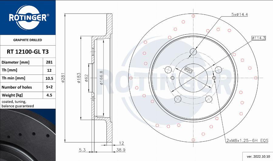 Rotinger RT 12100-GL T3 - Əyləc Diski furqanavto.az