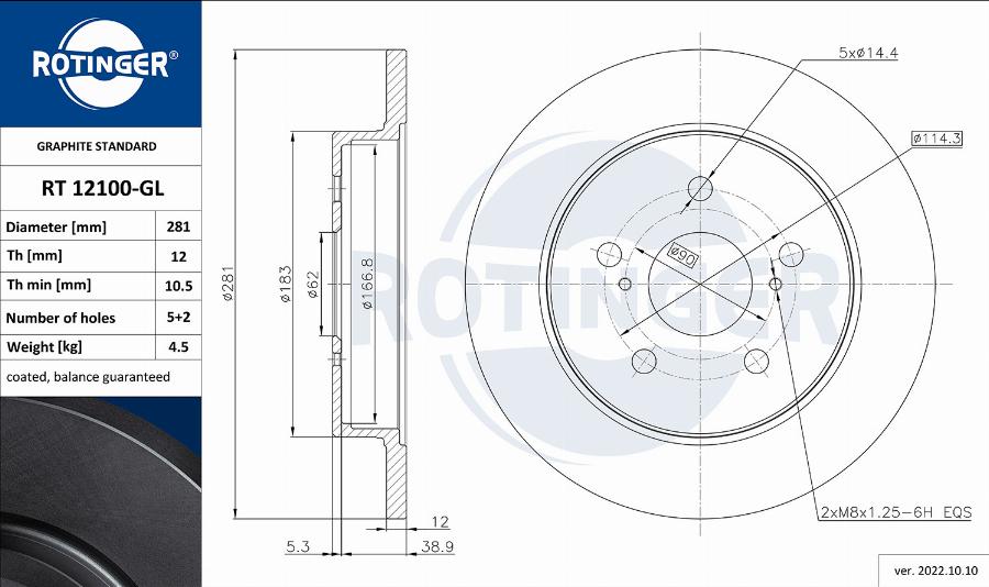 Rotinger RT 12100-GL - Əyləc Diski furqanavto.az