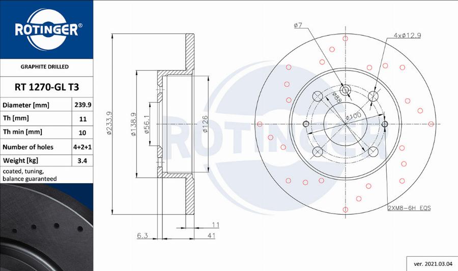 Rotinger RT 1270-GL T3 - Əyləc Diski furqanavto.az