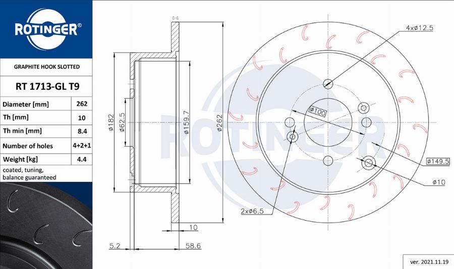 Rotinger RT 1713-GL T9 - Əyləc Diski furqanavto.az