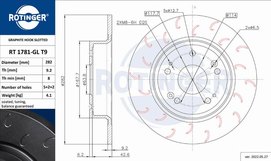 Rotinger RT 1781-GL T9 - Əyləc Diski furqanavto.az