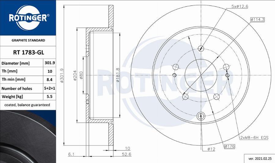 Rotinger RT 1783-GL - Əyləc Diski furqanavto.az