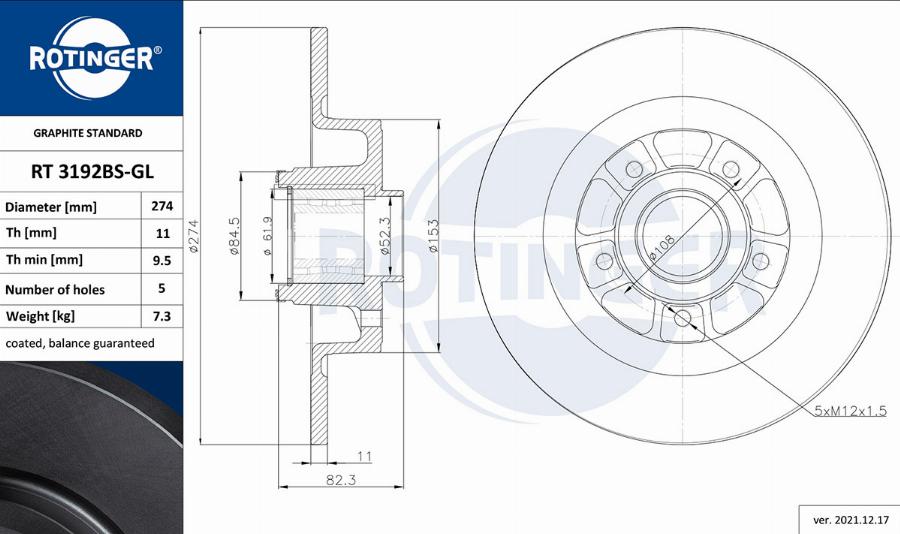 Rotinger RT 3192BS-GL - Əyləc Diski furqanavto.az