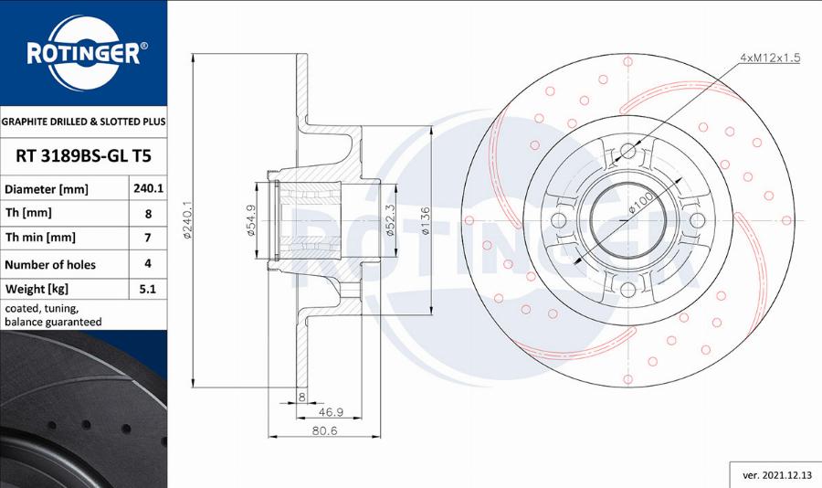 Rotinger RT 3189BS-GL T5 - Əyləc Diski furqanavto.az