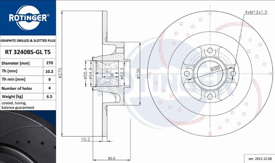 Rotinger RT 3240BS-GL T5 - Əyləc Diski furqanavto.az