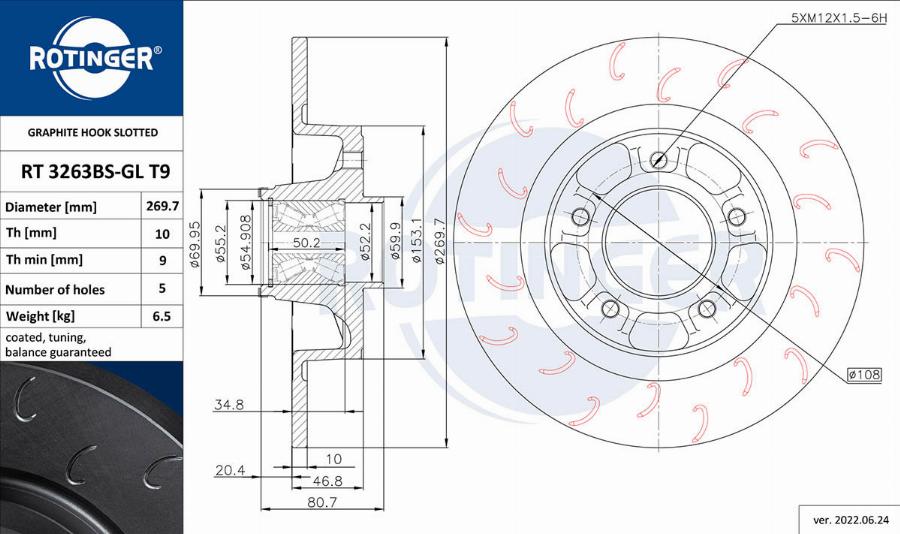 Rotinger RT 3263BS-GL T9 - Əyləc Diski furqanavto.az