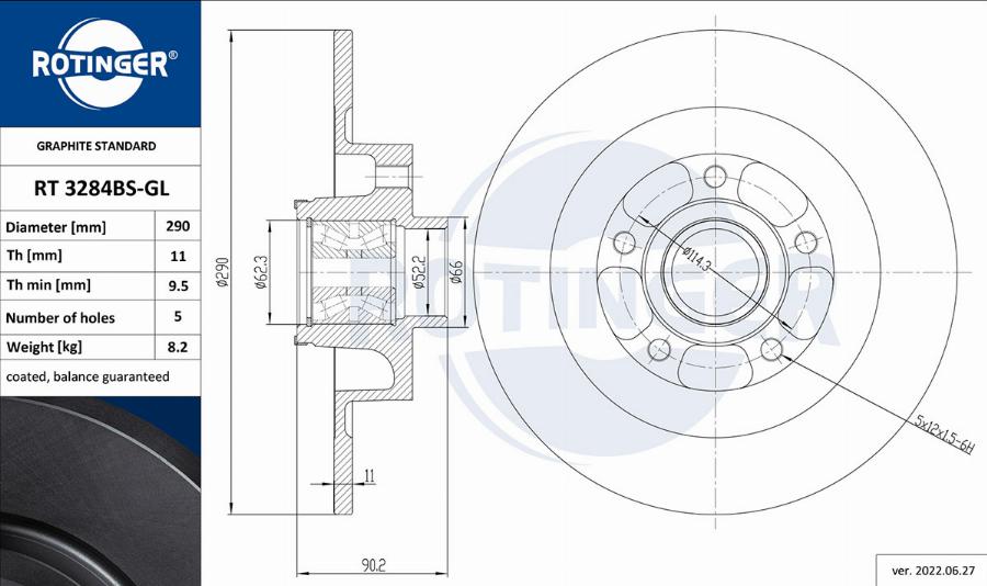 Rotinger RT 3284BS-GL - Əyləc Diski furqanavto.az