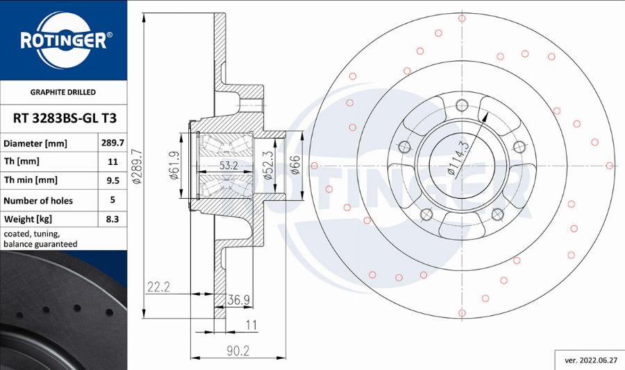 Rotinger RT 3283BS-GL T3 - Əyləc Diski furqanavto.az