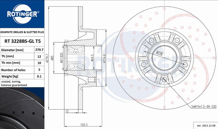 Rotinger RT 3228BS-GL T5 - Əyləc Diski furqanavto.az