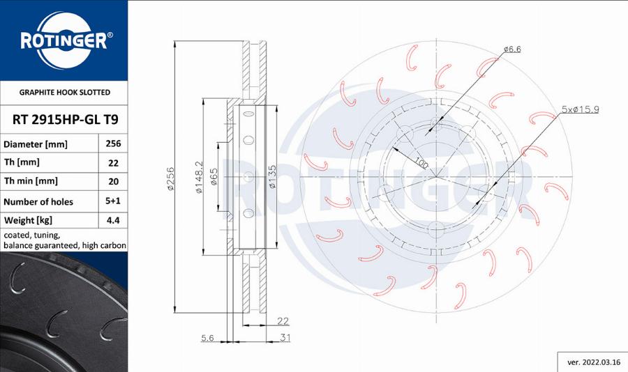 Rotinger RT 2915HP-GL T9 - Əyləc Diski furqanavto.az