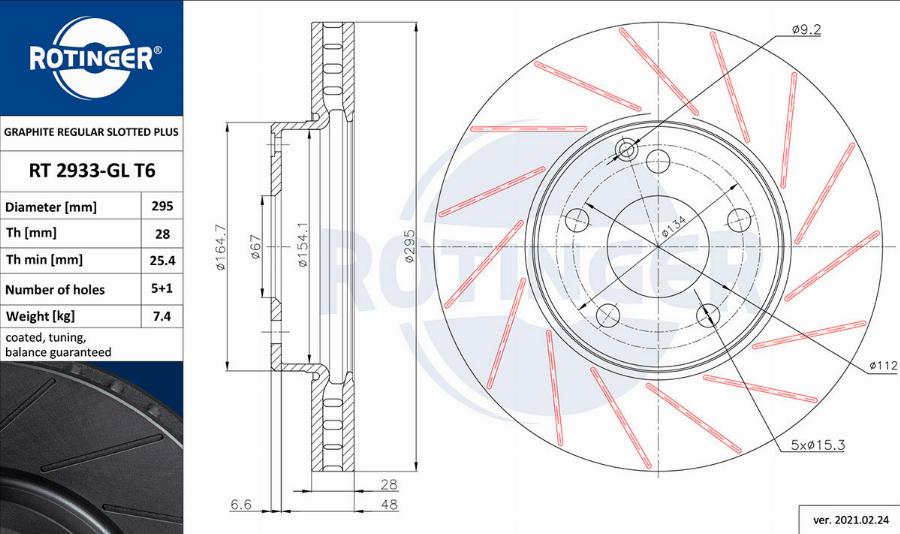 Rotinger RT 2933-GL T6 - Əyləc Diski furqanavto.az