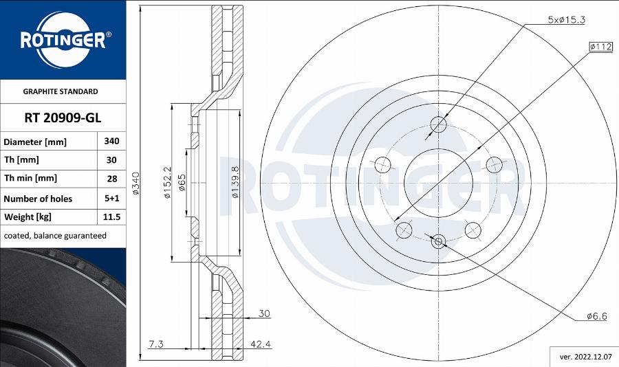 Rotinger RT 20909-GL - Əyləc Diski furqanavto.az