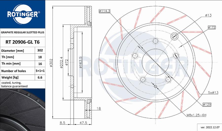 Rotinger RT 20906-GL T6 - Əyləc Diski furqanavto.az