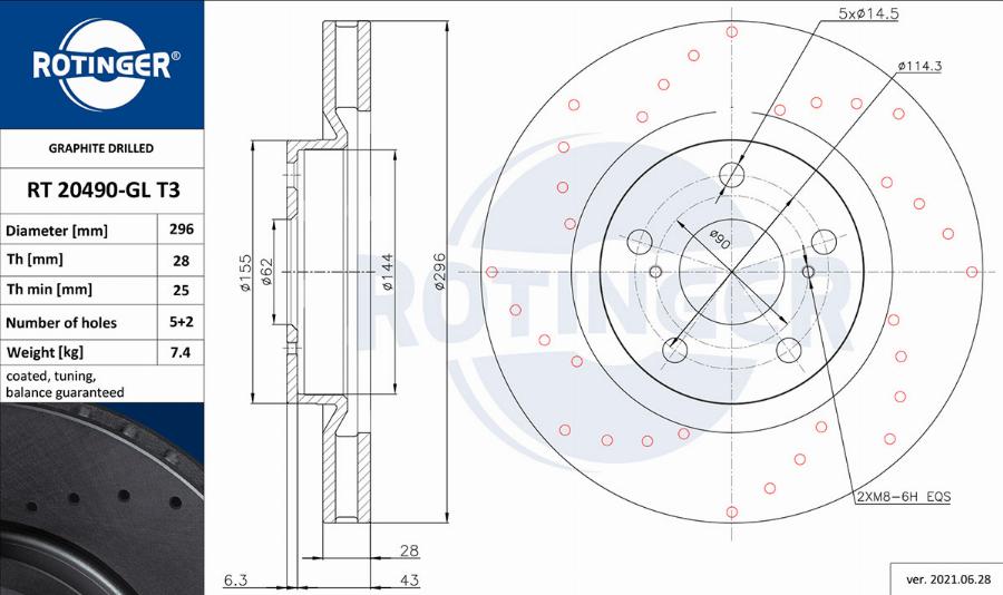 Rotinger RT 20490-GL T3 - Əyləc Diski furqanavto.az