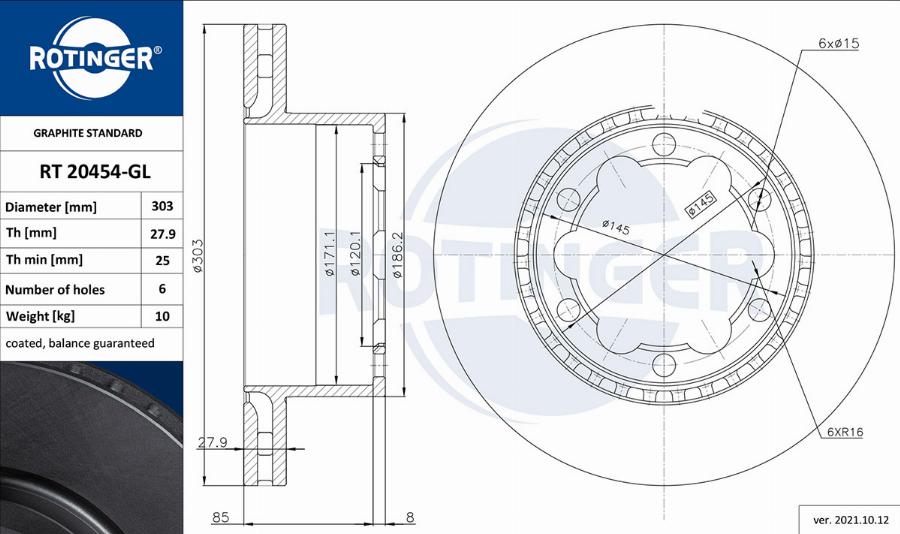 Rotinger RT 20454-GL - Əyləc Diski furqanavto.az