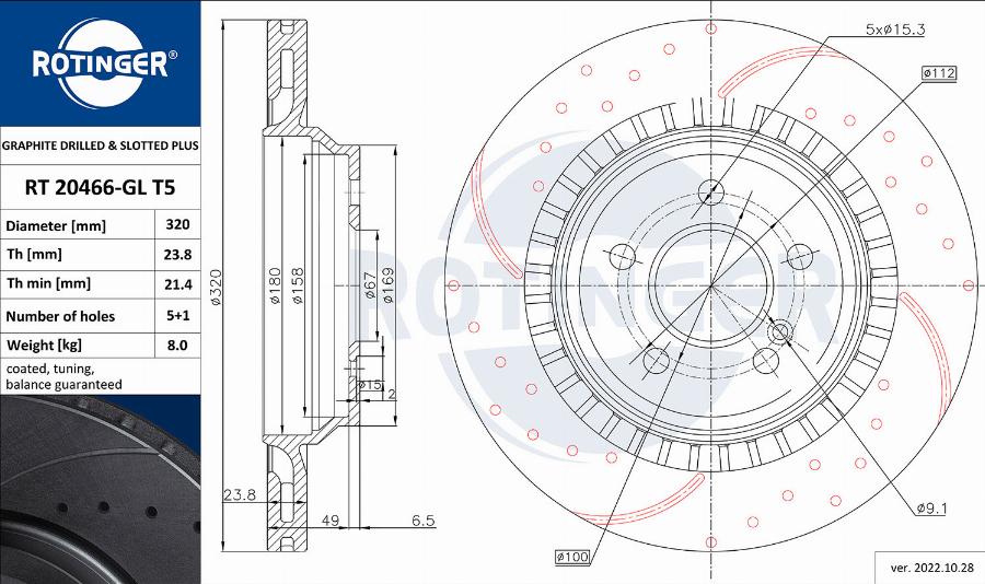 Rotinger RT 20466-GL T5 - Əyləc Diski furqanavto.az