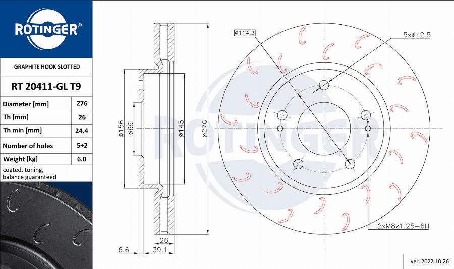 Rotinger RT 20411-GL T9 - Əyləc Diski furqanavto.az