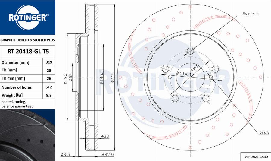 Rotinger RT 20418-GL T5 - Əyləc Diski furqanavto.az