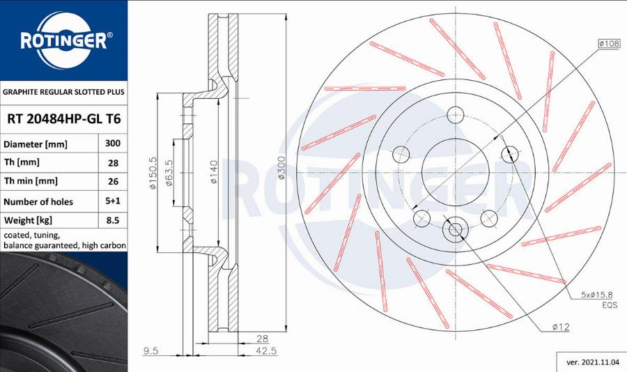 Rotinger RT 20484HP-GL T6 - Əyləc Diski furqanavto.az