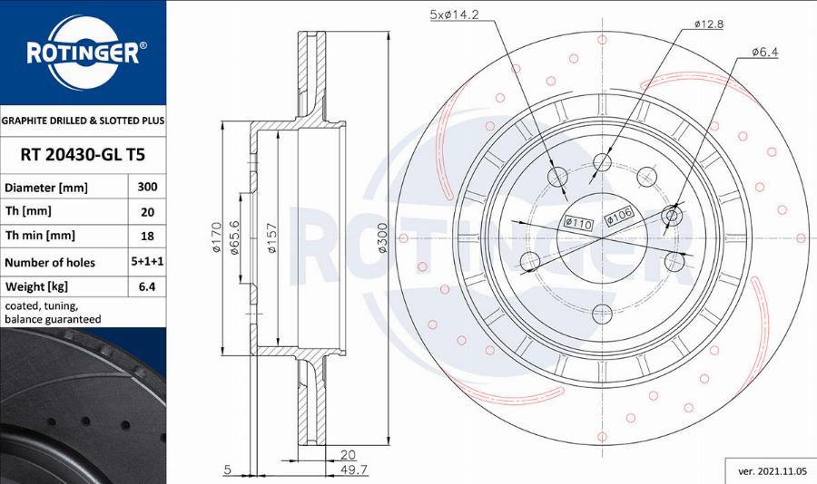 Rotinger RT 20430-GL T5 - Əyləc Diski furqanavto.az