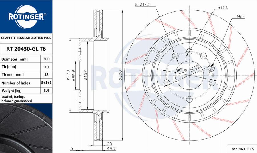 Rotinger RT 20430-GL T6 - Əyləc Diski furqanavto.az