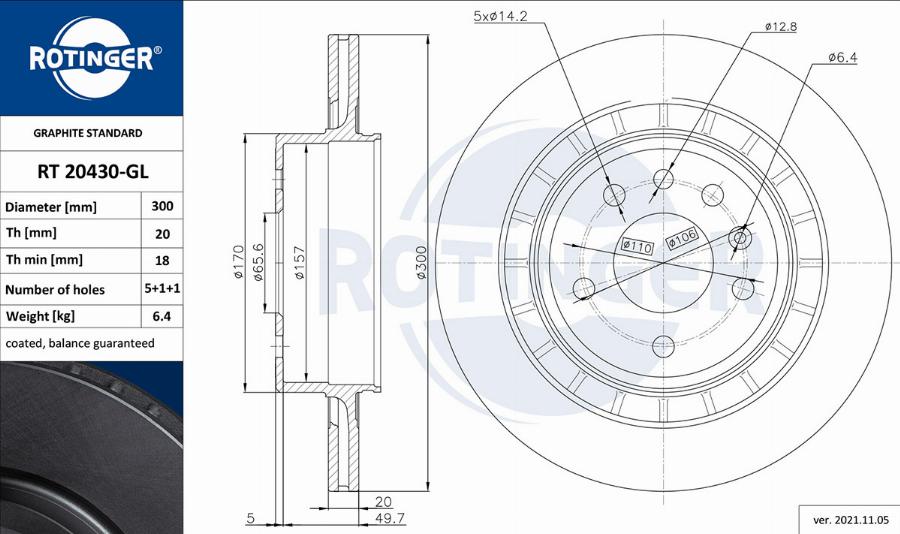 Rotinger RT 20430-GL - Əyləc Diski furqanavto.az