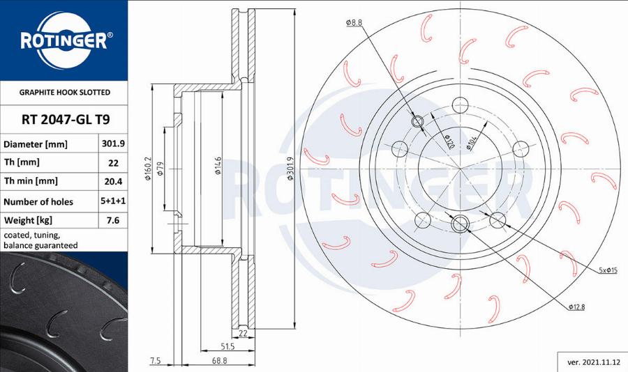 Rotinger RT 2047-GL T9 - Əyləc Diski furqanavto.az