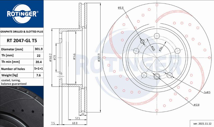 Rotinger RT 2047-GL T5 - Əyləc Diski furqanavto.az