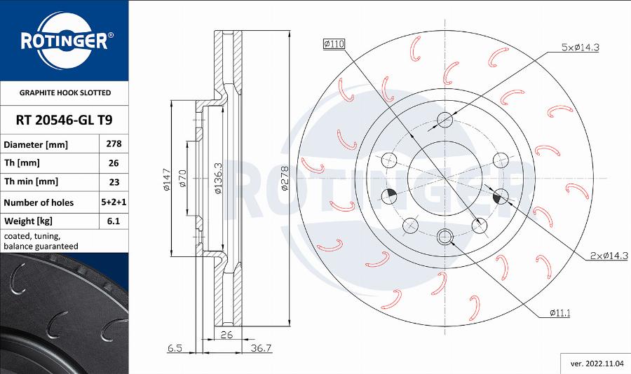 Rotinger RT 20546-GL T9 - Əyləc Diski furqanavto.az