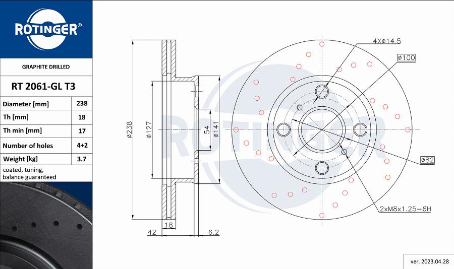 Rotinger RT 2061-GL T3 - Əyləc Diski furqanavto.az